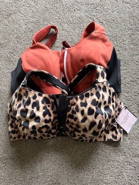 Victoria's Secret Leopard Print and Coral Sports Bras